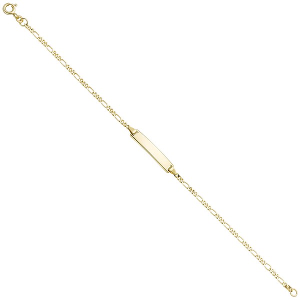 Schildband Figarokette aus 333 Gelbgold 16.5-18.5cm