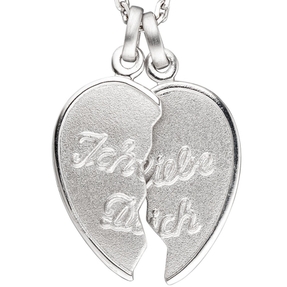 Partneranhänger Anhänger Herz zum Teilen Ich Liebe Dich 925 Silber Unisex Partneranhänger Anhänger Herz zum Teilen Ich Liebe Dich 925 Silber Unisex