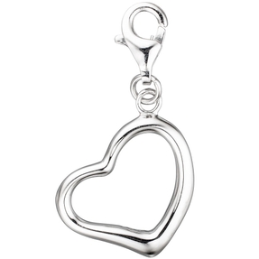 Anhänger Einhänger Herz Charm Dangle aus 925 Silber Sterlingsilber rhodiniert