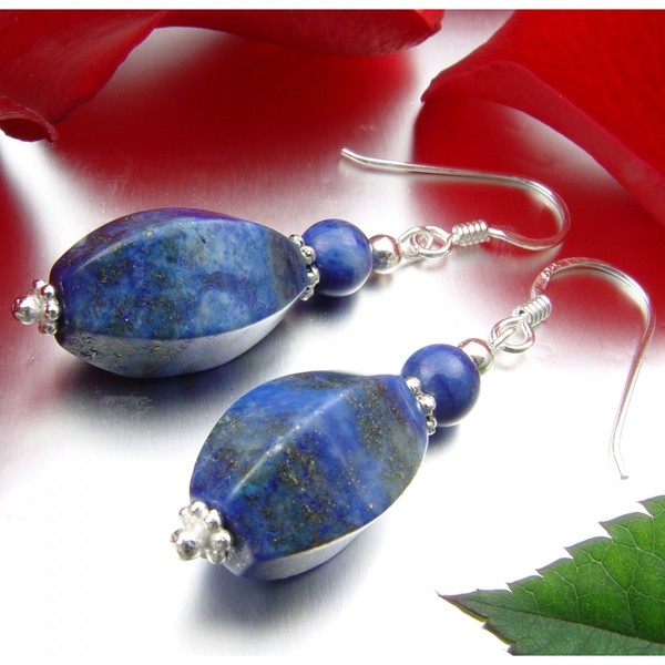 Ohrhänger aus Lapis-Lazuli und 925 Silber