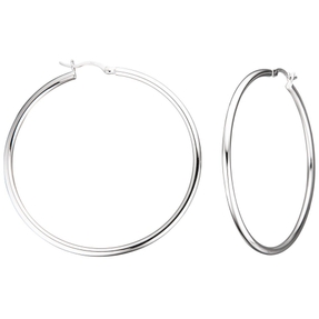 Paar Ohrringe Creolen rund 55,6mm aus 925 Silber Silberohrringe für Damen
