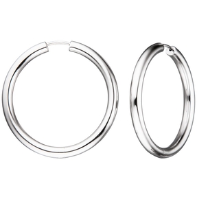 Paar Ohrringe Creolen rund 39,6mm aus 925 Silber rhodiniert Silberohrringe Damen Paar Ohrringe Creolen rund 39,6mm aus 925 Silber rhodiniert Silberohrringe Damen