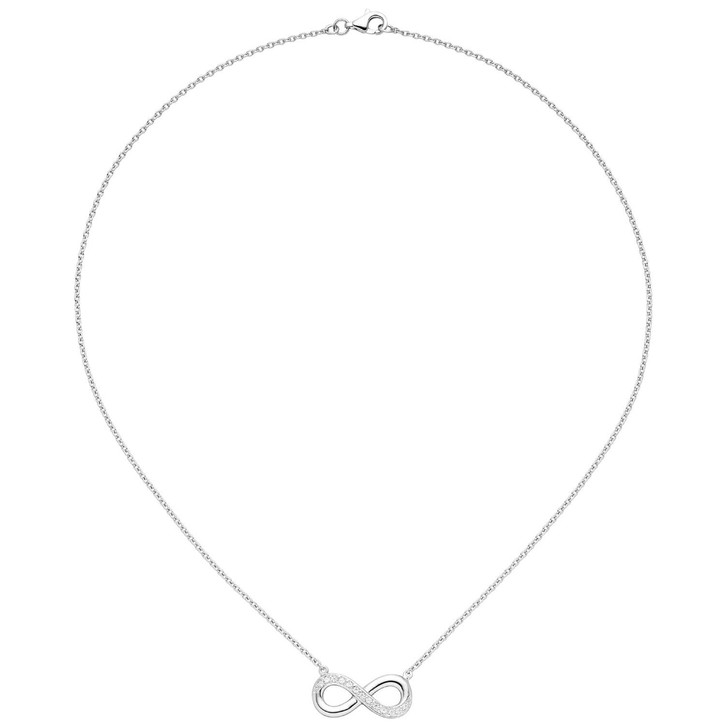 Collier Unendlichkeit Zirkonia 925 Silber 41 cm