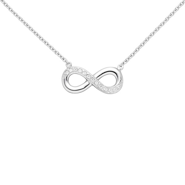 Collier Unendlichkeit Zirkonia 925 Silber 41 cm