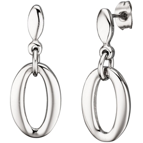 Paar Ohrringe Ohrhänger mit Stecker oval aus Edelstahl Ohrschmuck Damen Paar Ohrringe Ohrhänger mit Stecker oval aus Edelstahl Ohrschmuck Damen
