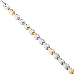 8,4mm Armband Armschmuck aus Edelstahl teilmattiert in Gold-Silber-Farbe 20cm