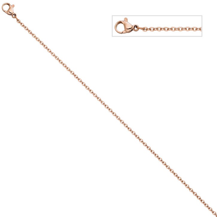 2,2mm Ankerkette Edelstahl in rotgold Farbe 46cm