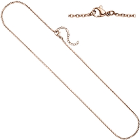 2,2mm Rundankerkette Halskette Collier aus Edelstahl in rotgold Farbe 46cm
