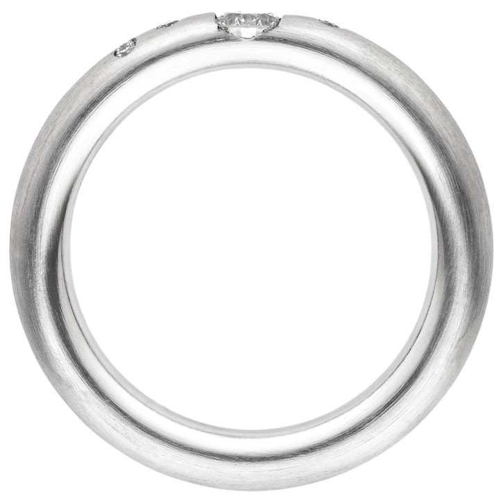 Damenring mit 4 Brillanten schlicht 950 Platin
