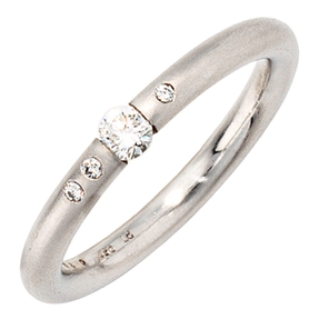 Ring Damenring mit 4 Diamanten Brillanten schlicht elegant 950 Platin Platinring Ring Damenring mit 4 Diamanten Brillanten schlicht elegant 950 Platin Platinring