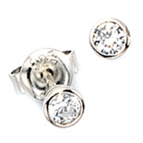3,9mm Solitär Ohrstecker Ohrschmuck Ohrringe weiße Zirkonia rund 925 Silber 3,9mm Solitär Ohrstecker Ohrschmuck Ohrringe weiße Zirkonia rund 925 Silber