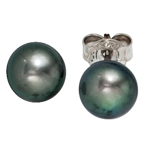 7-7,5mm Ohrstecker Perlenohrstecker aus dunklen Süßwasser Perlen 925 Silber 7-7,5mm Ohrstecker Perlenohrstecker aus dunklen Süßwasser Perlen 925 Silber
