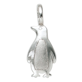 Anhänger Pinguin aus echtem 925 Silber Kettenanhänger Halsschmuck für Kinder