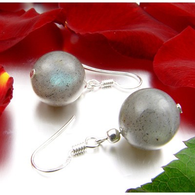 Ohrringe aus Labradorit und 925 Silber