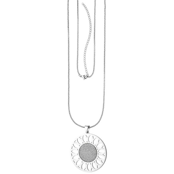 Collier mit Anhänger Sonnenblume Edelstahl 80cm