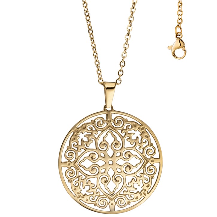 Collier antik Ornament Edelstahl 46cm