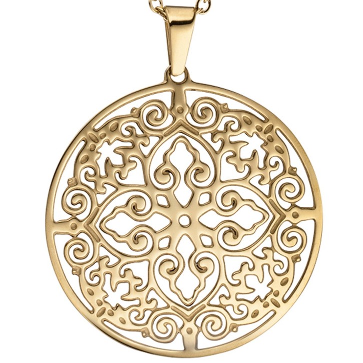 Collier antik Ornament Edelstahl 46cm