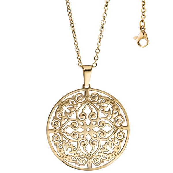 Collier antik Ornament Edelstahl 46cm