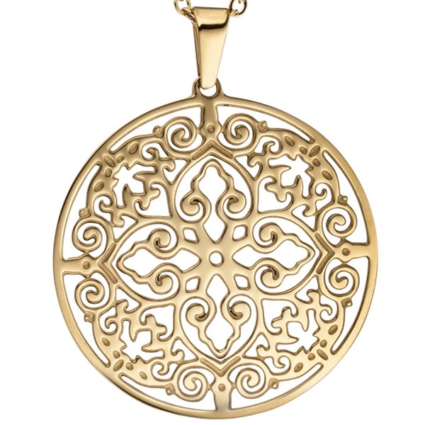 Collier antik Ornament Edelstahl 46cm