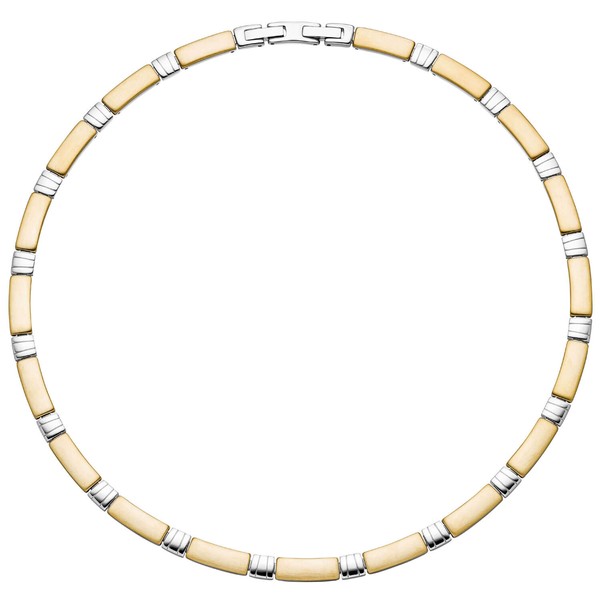 6.4mm Collier aus Edelstahl bicolor 46-47cm
