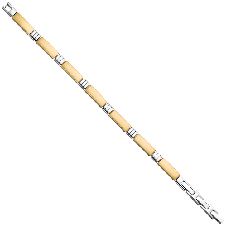 6.1mm Armband aus Edelstahl bicolor 21cm