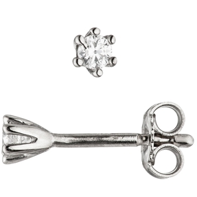 Paar Solitär Ohrstecker weiße Zirkonia 3,2mm 925 Silber Ohrschmuck für Damen Paar Solitär Ohrstecker weiße Zirkonia 3,2mm 925 Silber Ohrschmuck für Damen