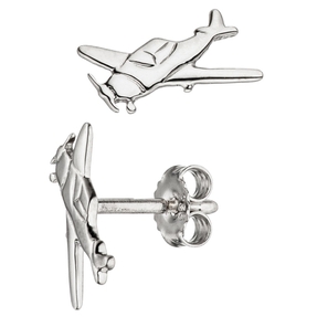 Ohrstecker für Kinder Flugzeug mit Propeller 925 Silber Silberohrringe