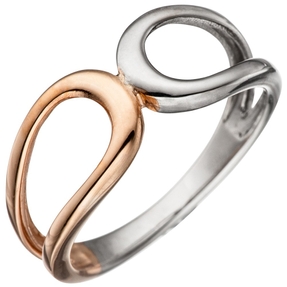 Ring Damenring aus 925 Silber teilvergoldet bicolor Fingerschmuck Fingerring