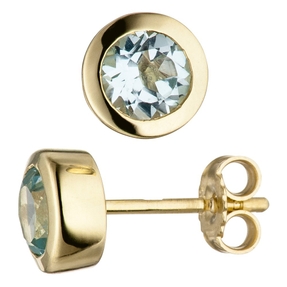Solitär Ohrstecker Ohrringe Blautopas hellblau blau 333 Gold Gelbgold Ohrringe Solitär Ohrstecker Ohrringe Blautopas hellblau blau 333 Gold Gelbgold Ohrringe