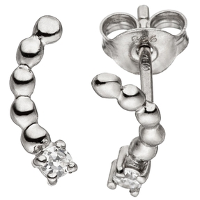 Paar Ohrstecker aus 925 Silber rhodiniert mit Zirkonia weiß Ohrschmuck für Damen Paar Ohrstecker aus 925 Silber rhodiniert mit Zirkonia weiß Ohrschmuck für Damen