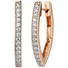 Ohrringe Creolen spitzoval mit Zirkonia weiß 925 Silber rotgold vergoldet Damen Ohrringe Creolen spitzoval mit Zirkonia weiß 925 Silber rotgold vergoldet Damen