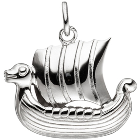 Anhänger Wikingerboot Wikinger Boot aus 925 Silber rhodiniert Halsschmuck