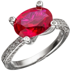 Ring Damenring Zirkonia rot oval geschliffen 925 Silber Fingerring Silberring Ring Damenring Zirkonia rot oval geschliffen 925 Silber Fingerring Silberring