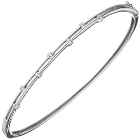 3,5mm Armreif Armband Armschmuck aus 925 Silber mit 7 Zirkonia schmal dünn