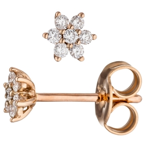 Ohrstecker Stern Sterne mit 14 Diamanten Brillanten 585 Gold Rotgold Ohrschmuck Ohrstecker Stern Sterne mit 14 Diamanten Brillanten 585 Gold Rotgold Ohrschmuck