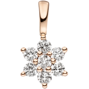Anhänger Stern Schneeflocke aus 7 Diamanten Brillanten & 585 Gold Rotgold Damen Anhänger Stern Schneeflocke aus 7 Diamanten Brillanten & 585 Gold Rotgold Damen