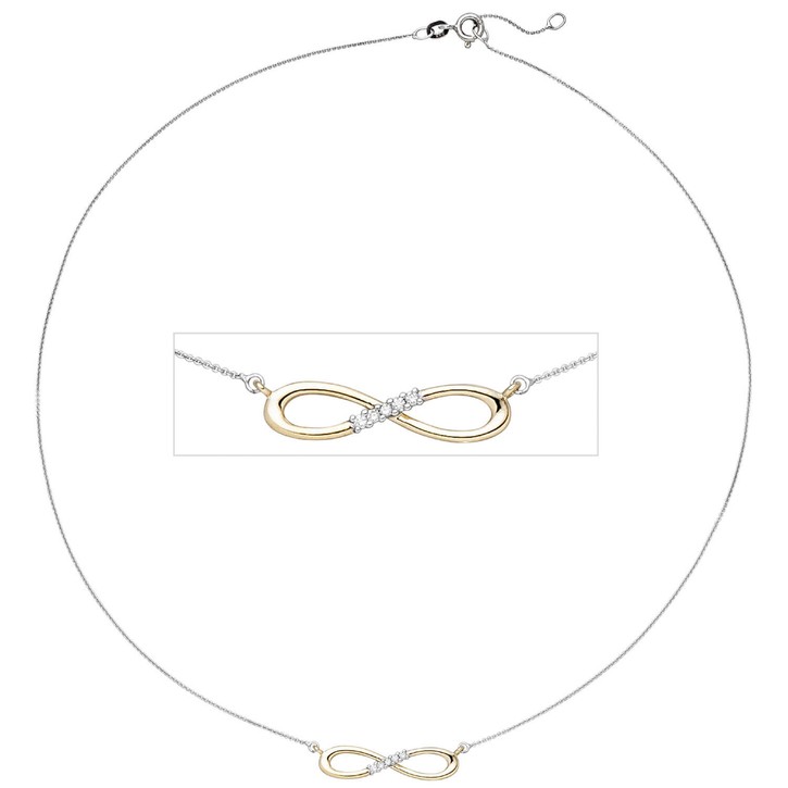 Collier Unendlichkeit Symbol 5 Brillanten 585 Gold