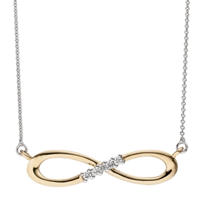 Collier Unendlichkeit Infinity Symbol 5 Diamanten Brillanten 585 Gold Halskette