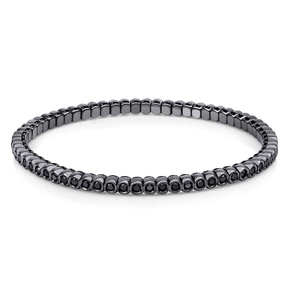 Armband Flex-Band aus 750 Gold Weißgold 65 Brillanten 1,46ct schwarz Zarge