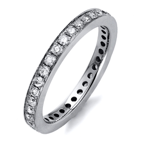 Memoire Ring aus 585 Gold Weißgold 35 Brillanten 0,75ct TW-SI B:2,6mm