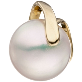 Anhänger aus 585 Gold Gelbgold mit 10-11mm Süßwasser Perle Perlenanhänger Damen Anhänger aus 585 Gold Gelbgold mit 10-11mm Süßwasser Perle Perlenanhänger Damen