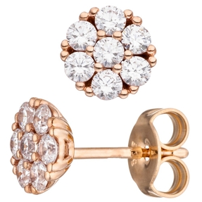 Paar Ohrstecker aus 333 Gold Rotgold mit Zirkonia weiß Ohrringe Ohrschmuck Damen Paar Ohrstecker aus 333 Gold Rotgold mit Zirkonia weiß Ohrringe Ohrschmuck Damen