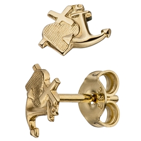 Paar Stecker Ohrstecker Glaube Liebe Hoffnung aus 333 Gold Gelbgold mattiert Paar Stecker Ohrstecker Glaube Liebe Hoffnung aus 333 Gold Gelbgold mattiert