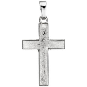 Anhänger Kreuz 23,1x14,1mm aus 585 Gold Weißgold eismatt Halsschmuck Anhänger Kreuz 23,1x14,1mm aus 585 Gold Weißgold eismatt Halsschmuck