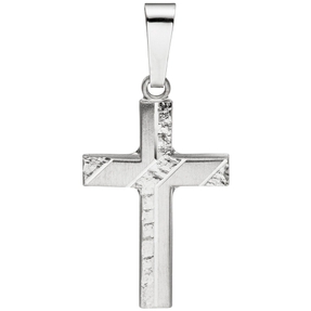 Pendant Cross 23.2x14mm made of 925 Silver Matt Hammered Cross Pendant Necklace Pendant Cross 23.2x14mm made of 925 Silver Matt Hammered Cross Pendant Necklace
