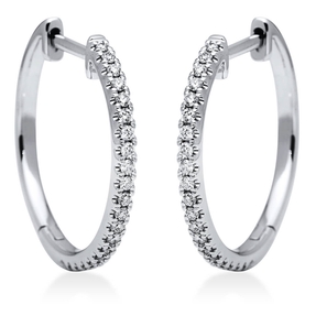 Creolen aus 750 Gold Weißgold 42 Brillanten 0,26ct TW-VSI 19,6x1,5mm