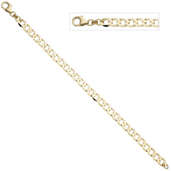 6,6mm Panzerarmband aus 333 Gelbgold 19cm
