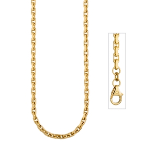 3mm Ankerkette Kette Collier Halsschmuck aus 585 Gold Gelbgold diamantiert 50cm