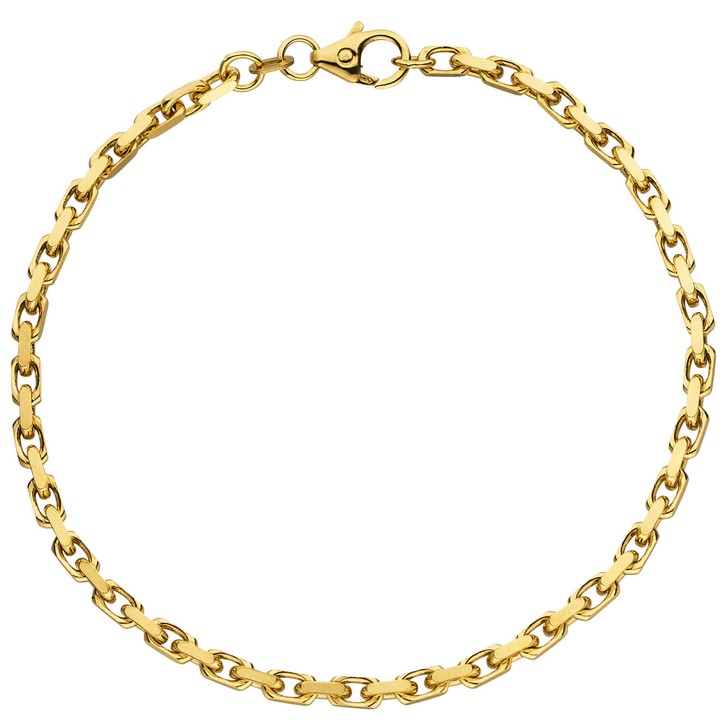 3mm Ankerarmband aus 585 Gelbgold 21cm