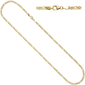 3mm Zwillings-Panzerkette Kette Collier Halskette aus 585 Gold Gelbgold 45cm